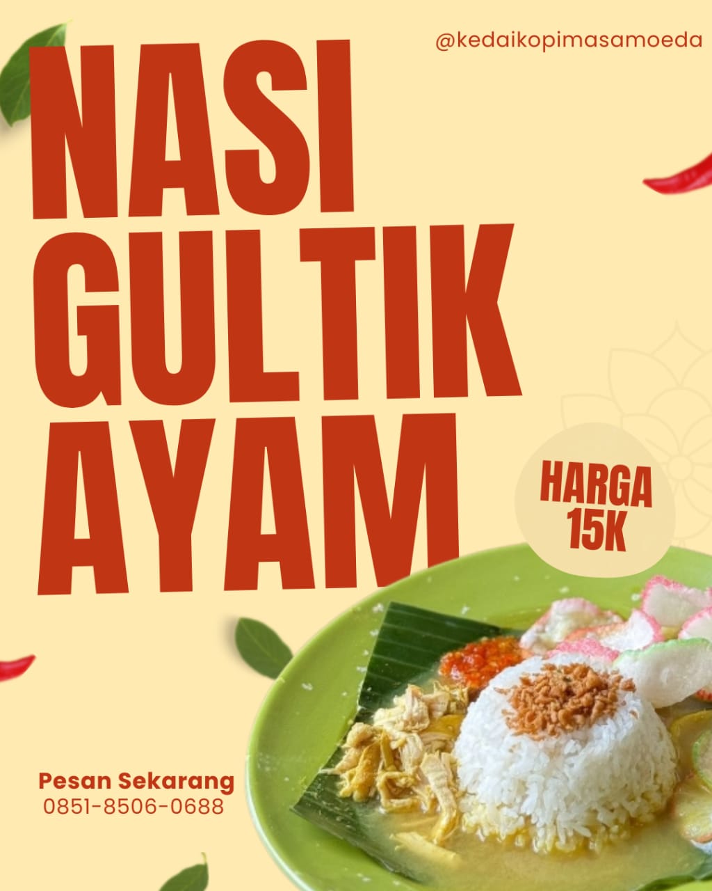 Menu makanan di Kedai Kopi Masa Moeda